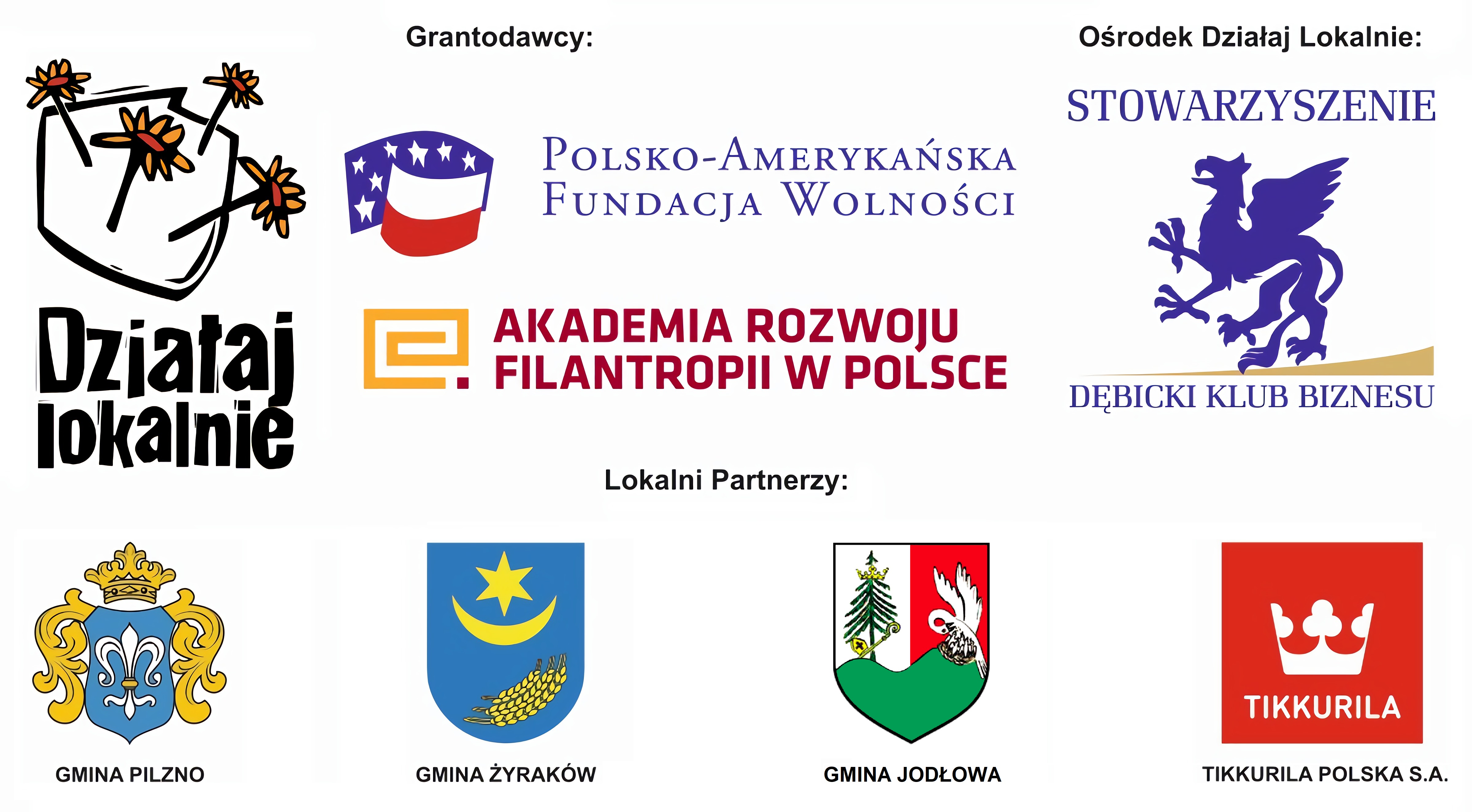 Logotypy gmin - partnerów "Działaj Lokalnie"